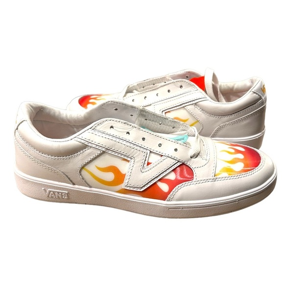 Vans Other - Vans Lowland Comfy Cush CC True White Flames Shoes 11.5 Mens Fire Skate NWT